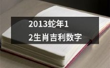 探秘2013年蛇年对12生肖带来的吉利数字及其深层涵义