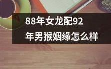 如何看待88年女龙与92年男猴的婚姻缘分?