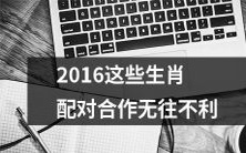 2016年各个生肖之间的配对互助,全方位合作无往不利