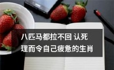 哪个生肖固执执着认死理,不顾疲惫不肯让步,连八匹马都难以拉回?