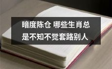 哪些生肖总是潜在套路别人的“暗度陈仓”表现?