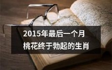 十二生肖中,2015年最后一个月终于迎来桃花时刻,让感情绽放的生肖们欣喜若狂