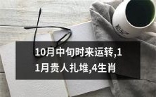 在10月中旬迎来转机,11月众多贵人扶持,有4个生肖将获得好运!