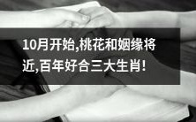 从10月开始,即将迎来桃花与姻缘,预示着百年好合的三大生肖前方华丽亮相!