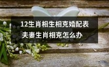 如何根据12生肖的相生相克婚配表减少夫妻生肖相克的影响?