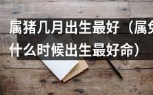 为什么属猪在哪个月出生最为吉利?同样地,属兔的出生时间对命运有怎样的影响?