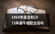 根据中国传统十二生肖配对理论,1964年出生的属龙人和1973年出生的属牛人是否有良好的婚姻匹配关系?