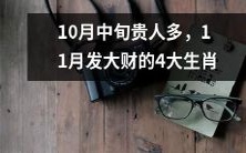10月中旬贵人频现,11月将迎来财源滚滚的4大吉祥生肖