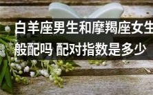 白羊座男生与摩羯座女生是否是完美的星座匹配?探究两个星座配对的可行性及指数