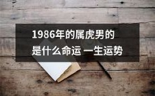 统计学和占星学的结合:对1986年生于属虎男性的命运和一生运势的预测