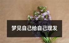 做了一场梦,梦见自己手拿剪刀为自己理发,一点也不尴尬!