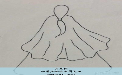 动漫少女古风简笔画