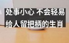 十二生肖中，谨慎处理事务的人不会留给他人可乘之机