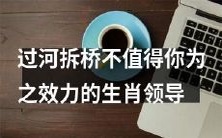 过河拆桥：为什么你不应该效力于这种生肖领导，他们不值得你付出？