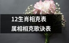 十二生肖之相克表——详细阐释各属相相克规律的歌诀表