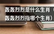 哪个生肖被认为是轰轰烈烈的代表？