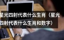 究竟是哪个生肖与数字与“星光四射”搭配在一起？