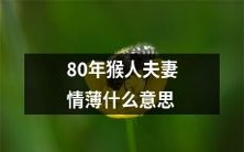 可曾想过探讨80年出生的猴人夫妻为何感情薄弱的深层原因？