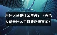 揭秘声色犬马是哪个生肖？正确答案来了！
