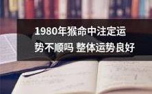 尽管1980年出生的猴子面临吉凶参半的命相，但整体运势依然看好