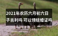 在2021年农历六月初六之日，这个日子是否具有吉利的象征意义，而且是否是想要领取结婚证的好时间点？