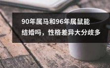 是否能够适婚？90年出生的属马与96年出生的属鼠之间存在性格差异，导致婚姻中存在诸多分歧