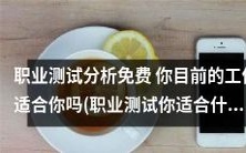 你的职业选择是否恰当？免费职业测试分析，探究你适合何种工作！