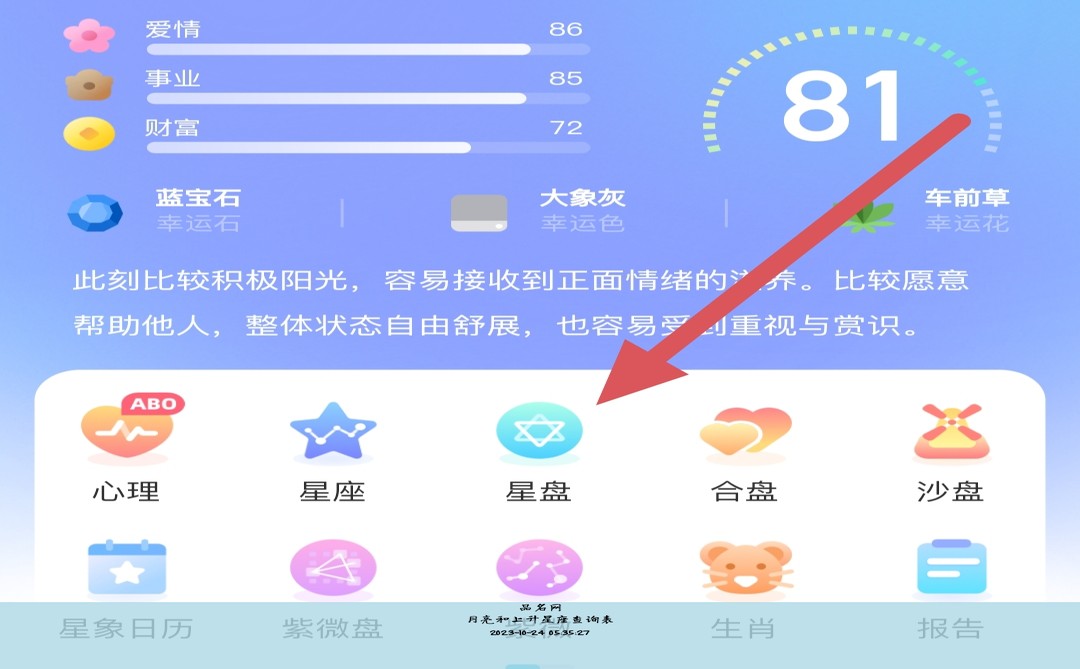 月亮和上升星座查询表