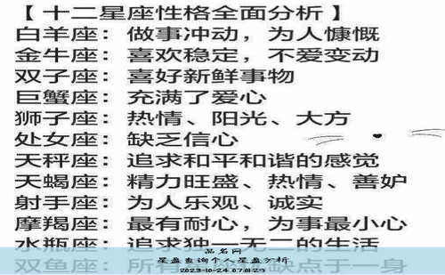 星盘查询个人星盘分析